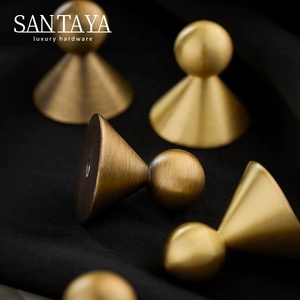 Ручки Santaya из матовой латуни под старину для кухонных шкафов, мебельные ручки для спальни, гардероба, ящиков, бронзовые ручки для мебели - Product Image 2