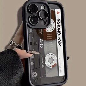 Vintageスタイルfor Apple for Phone 15 14 Plus 16 Pro Max 13 12電話ケース対応カセットテープTPU素材ニッチ