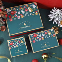 Boîte cadeau de Noël personnalisée avec des animaux de dessin animé, boîte cadeau en papier de Noël avec poignées, boîte d'emballage de Noël pour les bonbons des fêtes