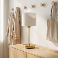 Lampe de table rechargeable à contrôle tactile, corps en fer, abat-jour en tissu remplaçable, lampe de chevet LED à CRI élevé Ra95
