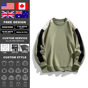 Sweat-shirt à col rond en molleton 100 % coton KingSen pour homme, coupe ample, color block, personnalisable OEM, confort décontracté - Product Image 2