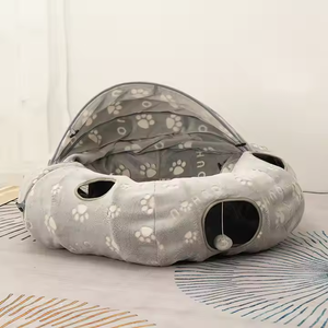 <span class=keywords><strong>Pet</strong></span> malzemeleri <span class=keywords><strong>Pet</strong></span> interaktif oyun oyuncak yıkanabilir peluş keçe tüpler Donut kedi tüneli yatak - Product Image 3