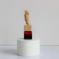 Flacon de parfum pour voiture en bois naturel avec couvercle dégradé de 8 ml - Diffuseur d'huiles essentielles, désodorisant pour véhicules