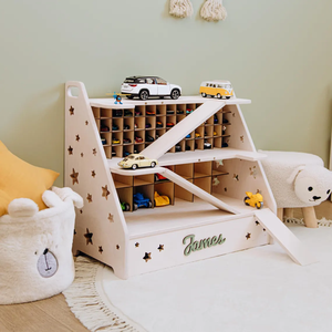 Personalizzato vivaio giocattolo auto parcheggio in legno giocattolo auto con rampa bambino ragazzo regalo di compleanno auto giocattolo legno <span class=keywords><strong>mensola</strong></span> di stoccaggio - Product Image 2