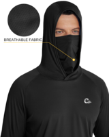 Sweat-shirt de pêche pour homme UPF 50 à manches longues en polyester avec protection solaire et masque facial, personnalisable OEM