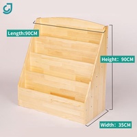 Estantería de Madera de Alta Calidad para Niños, Estantería para Libros de Jardín de Infancia con 4 Compartimentos de Almacenamiento