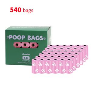 Sacs à déjections canines biodégradables écologiques en gros, nouveau motif imprimé rose, épaisseur 1,4, en matériau EPI soyeux, sacs à déchets pour animaux de compagnie - Product Image 6