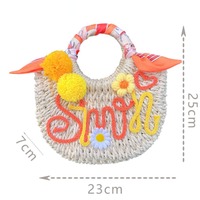 Sac fourre-tout de plage élégant pour femme, en paille tressée à la main, personnalisable avec lettres DIY, réutilisable, idéal pour l'été et les voyages, vente en gros