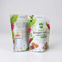 Sachets Doypack en plastique imprimés numériquement, refermables, pour compléments alimentaires, thé au gingembre en poudre, sachets en aluminium et plastique