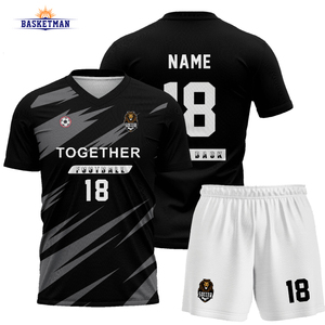 Grosir Langsung Pabrik Jersey Sepak Bola 100% Poliester Cetak Logo Kustom Set Seragam Tim Sepak Bola Minimum Order Layanan OEM - Product Image 1