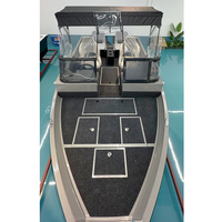 Bateau de pêche à console de 16 pieds, coque en V profond, yacht sportif pour les courses fluviales, le lac, le bar, le jon, entièrement soudé en aluminium