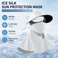 Direct usine, Masque facial intégral en soie glacée, Logo personnalisé, Protection solaire UV, Respirant et rafraîchissant, Balaclava pour femme, Style coréen
