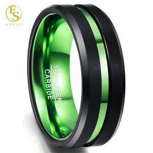 8毫米工业工厂价格钨丝线戒指销售中国批发印戒指碳化钨男士结婚戒指