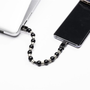 Buddhist Bead Bracelet Charging <b>Cable</b> Type C Black 0.5m Mobile Phone Fast Charging <b>Cable</b> - Product Image 2