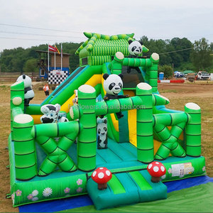Château gonflable géant Panda World Garden pour enfants, avec toboggan et aire de jeux - Product Image 2