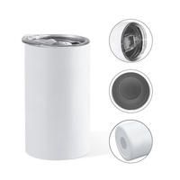 Gobelet isotherme en acier inoxydable à double paroi de 12 oz, à personnaliser par sublimation, pour cadeau DIY, gobelet fin avec paille