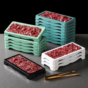 Plateaux de service en mélamine Keboya, empilables, rectangulaires, pour plats chauds, viande grillée, accompagnements de bœuf, couleur unie - Product Image 1