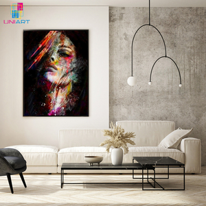 UNIART <strong>Painting</strong> <strong>Woman</strong> Face Colorful <strong>Abstract</strong> Wall Art Canvas <strong>Oil</strong> <strong>Painting</strong> Wall Pictures Poster Prints for Hotel Living Room - Product Image 2