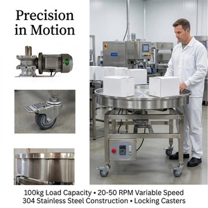 Bandeja Giratoria de Acero Inoxidable <span class=keywords><strong>para</strong></span> <span class=keywords><strong>Mesa</strong></span> de Colección, Diseño Antideslizante <span class=keywords><strong>para</strong></span> Servir Alimentos y Organización de Líneas de Producción de Empaque - Product Image 4