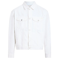 Veste en jean vintage délavée unie pour homme, boutons personnalisés, 14 oz, ensembles décontractés, ourlet ajustable, jeans baggy pour homme