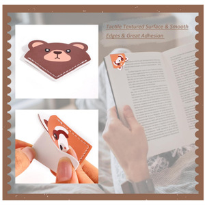 Marcapáginas de animales de dibujos animados más vendidos a nivel internacional, marcapáginas de cuero con clip, marcapáginas triangulares para estudiantes. - Product Image 4