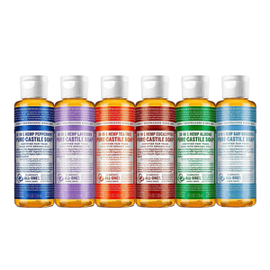 <span class=keywords><strong>Savon</strong></span> <span class=keywords><strong>liquide</strong></span> de <span class=keywords><strong>Castille</strong></span> pur biologique 18-en-1 aux huiles végétales de menthe poivrée, lavande et arbre à thé, antiseptique, fait main, transparent pour le corps - Product Image 1