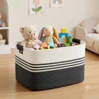 Panier de rangement extra-large en coton tissé de style européen-américain pour chambre à coucher, idéal pour les couettes et le linge sale