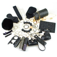 Kit de Porte-Clés d'Auto-Défense DIY Libre Combinaison pour Femmes avec Strass Scintillants, Ensemble de Sécurité Multi-Fonction
