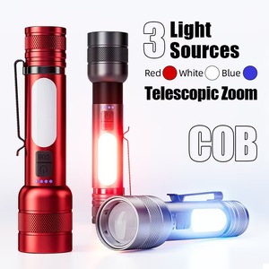 Aluminum Alloy Hand-Held Rechargeable Flashlight with Three LED <b>Light</b> Sources 1000+ Lumens Long-Range Zoom USB Charging - Product Image 2