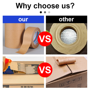 Biểu tượng tùy chỉnh phân hủy sinh học Brown kraft giấy tráng keo hotmelt keo Heavy Duty fita kraft giấy băng cho carton niêm phong đóng gói - Product Image 3