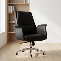 Prix d'usine à dossier haut PDG Mobilier de bureau exécutif commercial Chaise de travail de luxe Chaise de bureau en cuir artificiel