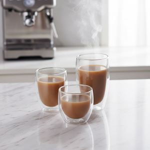 Simple Style <b>Reusable</b> Heat-Resistant Anti-scald Double-layer Borosilicate Glass Coffee Mug <b>Cup</b> Thick Bottom for Coffee Juice - Product Image 1