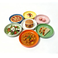 Assiettes de service rondes HCMA personnalisées avec logo, sans BPA, écologiques, colorées, en mélamine rose, 6,5 pouces, ensembles de vaisselle en gros