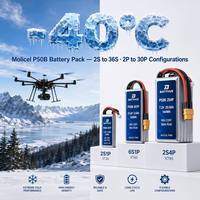 Batterie Li-Ion Molicel P50B 21700 2S4P 7.2V 20000mAh pour UAV FPV VTOL Robotique 144Wh 240A Haute Décharge Connecteur XT30 XT60