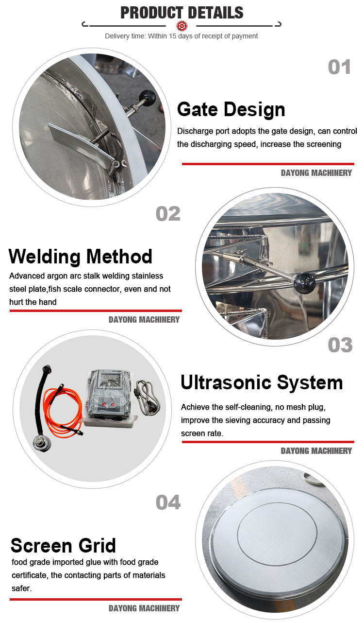 60 Micron Mesh Fine Powder Ultrasonic Vibrating Screen Sieve Machine Trusted Vibration Screen