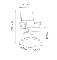Chaise pivotante moderne en cuir noir à dossier moyen avec inclinaison réglable en hauteur sur roulettes pour utilisation en bureau et en salle de conférence