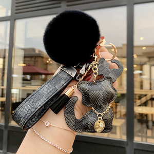 <span class=keywords><strong>Porte</strong></span>-clés <span class=keywords><strong>en</strong></span> <span class=keywords><strong>cuir</strong></span> PU de haute qualité, tendance, créatif et personnalisé pour <span class=keywords><strong>femme</strong></span>, motif animal (chat, ours), pour clés de voiture et sac, pendentif de mode - Product Image 6