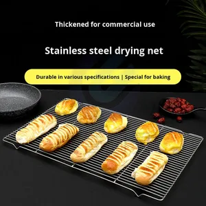 Grille de cuisson <span class=keywords><strong>plate</strong></span> en acier inoxydable à pieds carrés, non revêtue, pour barbecue, four, pain, égouttoir, séparateur d'huile - Product Image 1