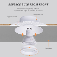 Personnalisation d'usine Matériau en fer et aluminium Ip65 Downlight étanche Led Anti-éblouissement Trimless Downlight