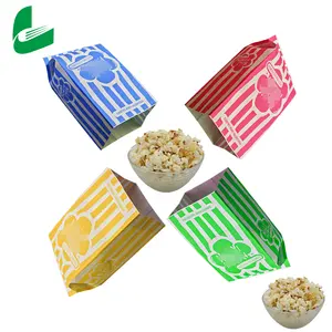 Gestreifte bunte Mikrowellen-Popcorn-Papiertüten für Snack-Popcorn