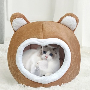 Cross-border labeling on behalf of the origin factory 2025 new cross-border new teddy bear closed cat <b>nest</b> - Product Image 1