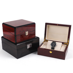 Elegant Luxury Men's Wrist <b>Watch</b> Display Box Stylish Wood Design for Protective Storage <b>Case</b> Gift Presentation Outside Position - Product Image 1