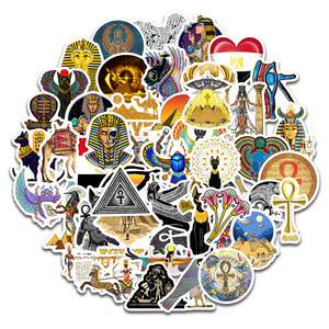 Autocollant de pyramide de sphinx, 50 pièces, art de la reine d'egypte - Product Image 1
