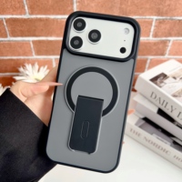 Funda Magnética de Doble Tono para Teléfono Móvil, Anillo Metálico, TPU+PC, Antigolpes, con Soporte, para Phone 17/16 Pro Max/Air de Kaibao