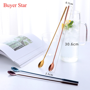 Cuillère à bar en acier inoxydable avec logo personnalisé, manche long, outil de mélange pour vin et cocktails, <span class=keywords><strong>accessoire</strong></span> métallique - Product Image 5