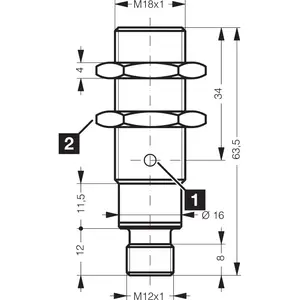Capteur de proximité inductif de la série industrielle étendue INE-300 DCC18M12NOK-IBSL - Product Image 2