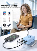 Adaptateur de voyage universel Worldplug 5 en 1, chargeur mondial USB C 15W, prise universelle ultra-fine