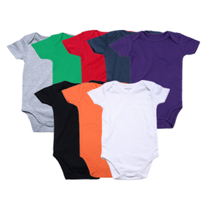 Summer <b>Neutral</b> Baby Clothes Custom Blank Baby Clothes Organic Cotton Short Sleeve Baby Bodysuit - Product Image 1