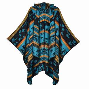 Chal Grueso de Jacquard para Mujer, Otoño Invierno, Nuevo, Cálido, con Capucha, Estilo Étnico - Product Image 5
