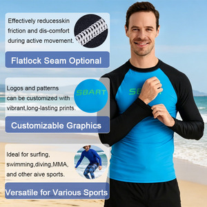 Camiseta de Protección Solar UPF50+ de Manga Larga de Secado Rápido con Manga Raglán, Elástica en 4 Direcciones, Resistente a la Abrasión de Alta Densidad, para Surf - Product Image 2